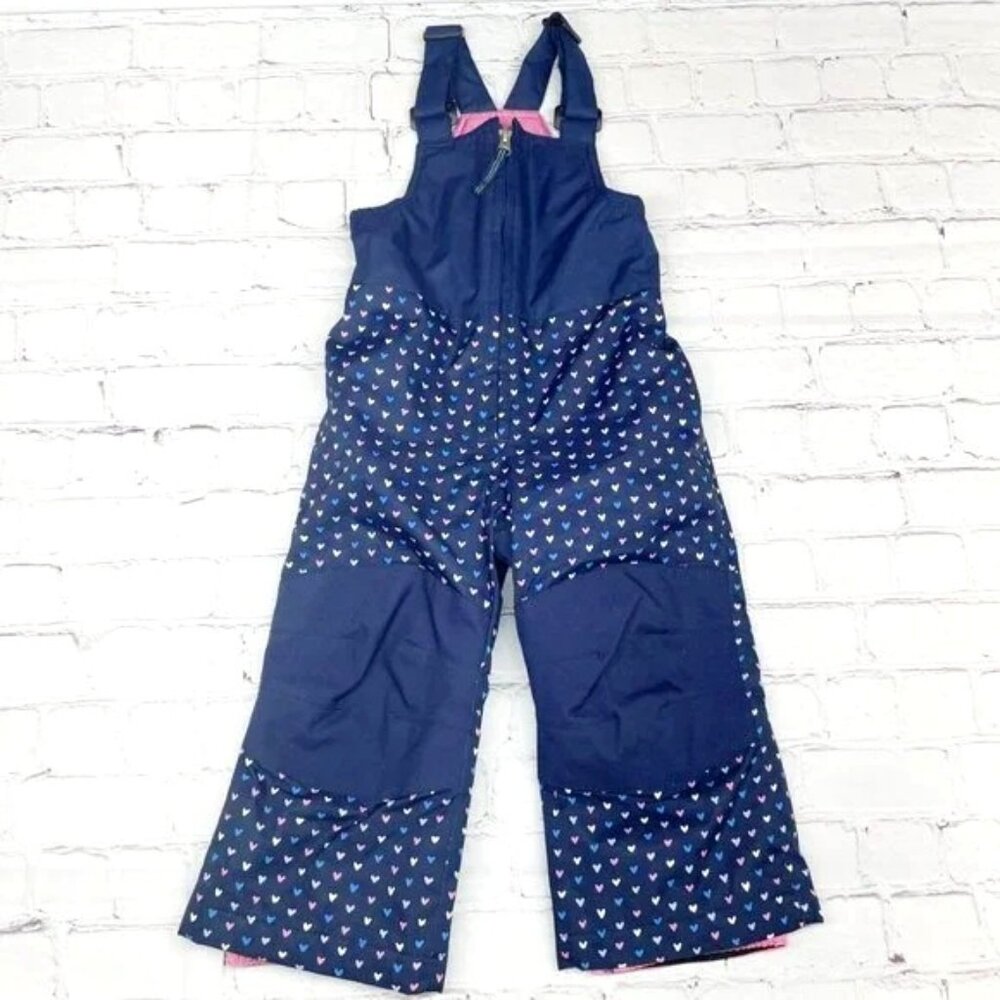 Lands End Heart Print Snow Bib Pants 2T